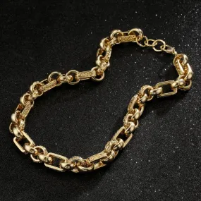 18mm Gold Filled Ornate Gypsy Link Belcher Chain 30 Inch
