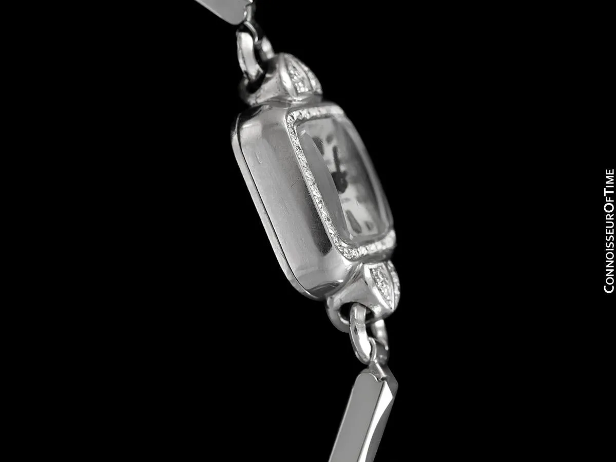 1940's Rolex Ladies Vintage Cocktail Watch - 18K White Gold and Diamonds