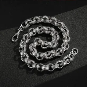 20mm Silver Filled Bonded Ornate Belcher Chain 28 Inches