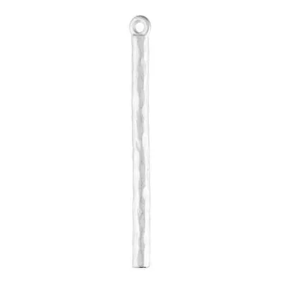 42mm Silver Textured Post Charm