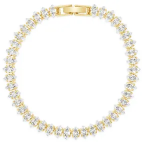 Absolute Gold & Clear Crystal Oval Baguette Bracelet