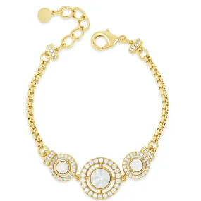 Absolute Gold & Opal Halo Pendant Bracelet
