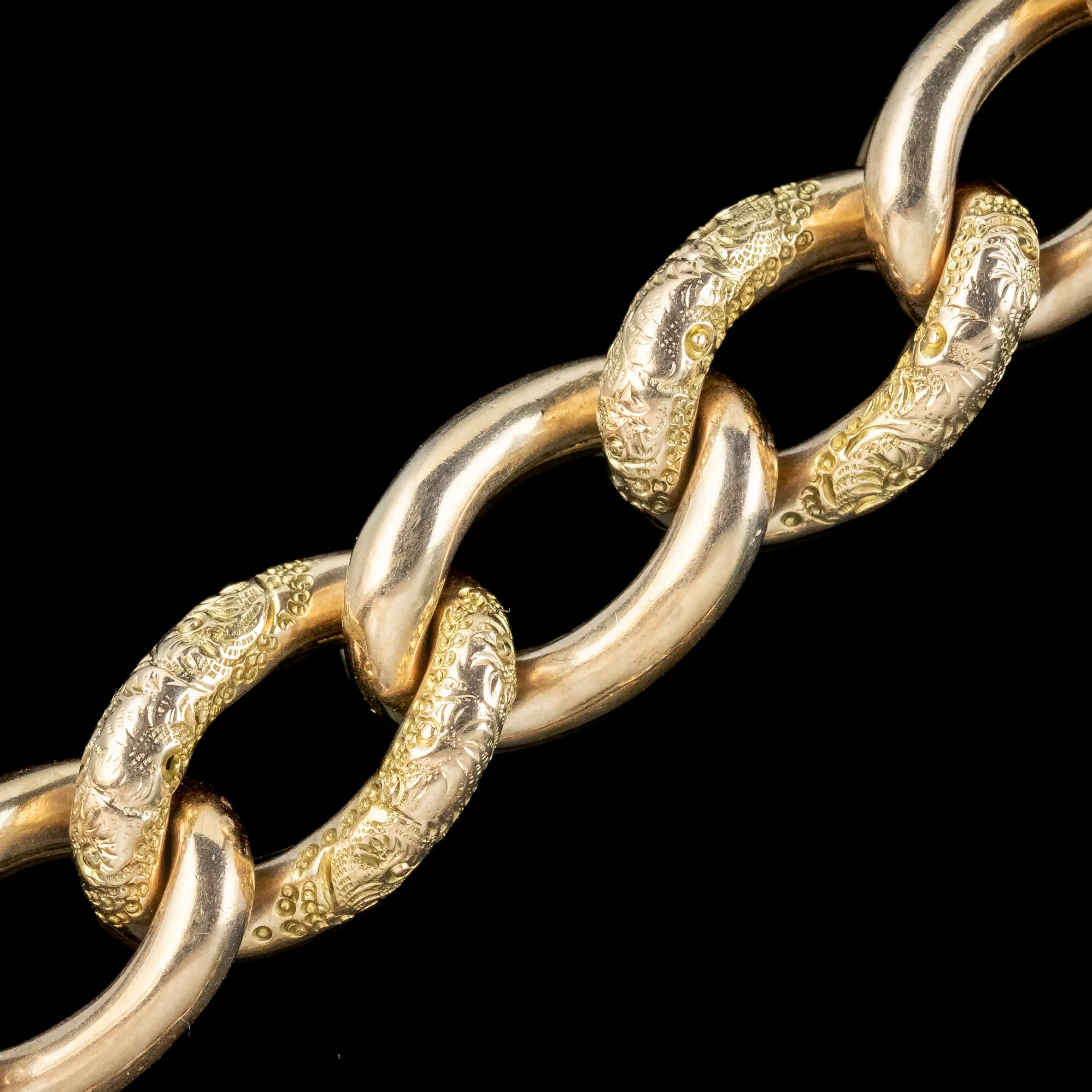 Antique Edwardian Curb Bracelet 9ct Gold With Padlock Dated 1902