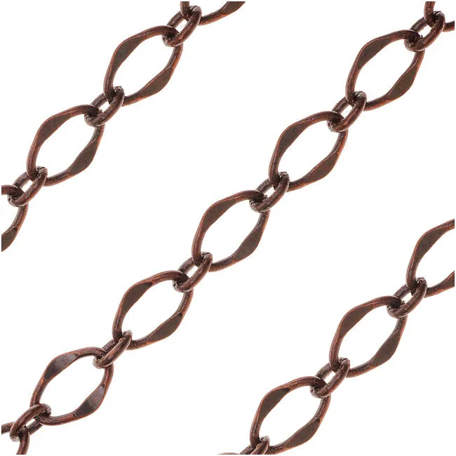 Antiqued Copper Galeria Chain, 5.5mm Oval Links, by the Foot