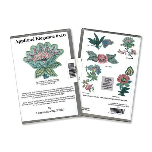Applique Elegance 6x10 Design CD by Laura's Sewing