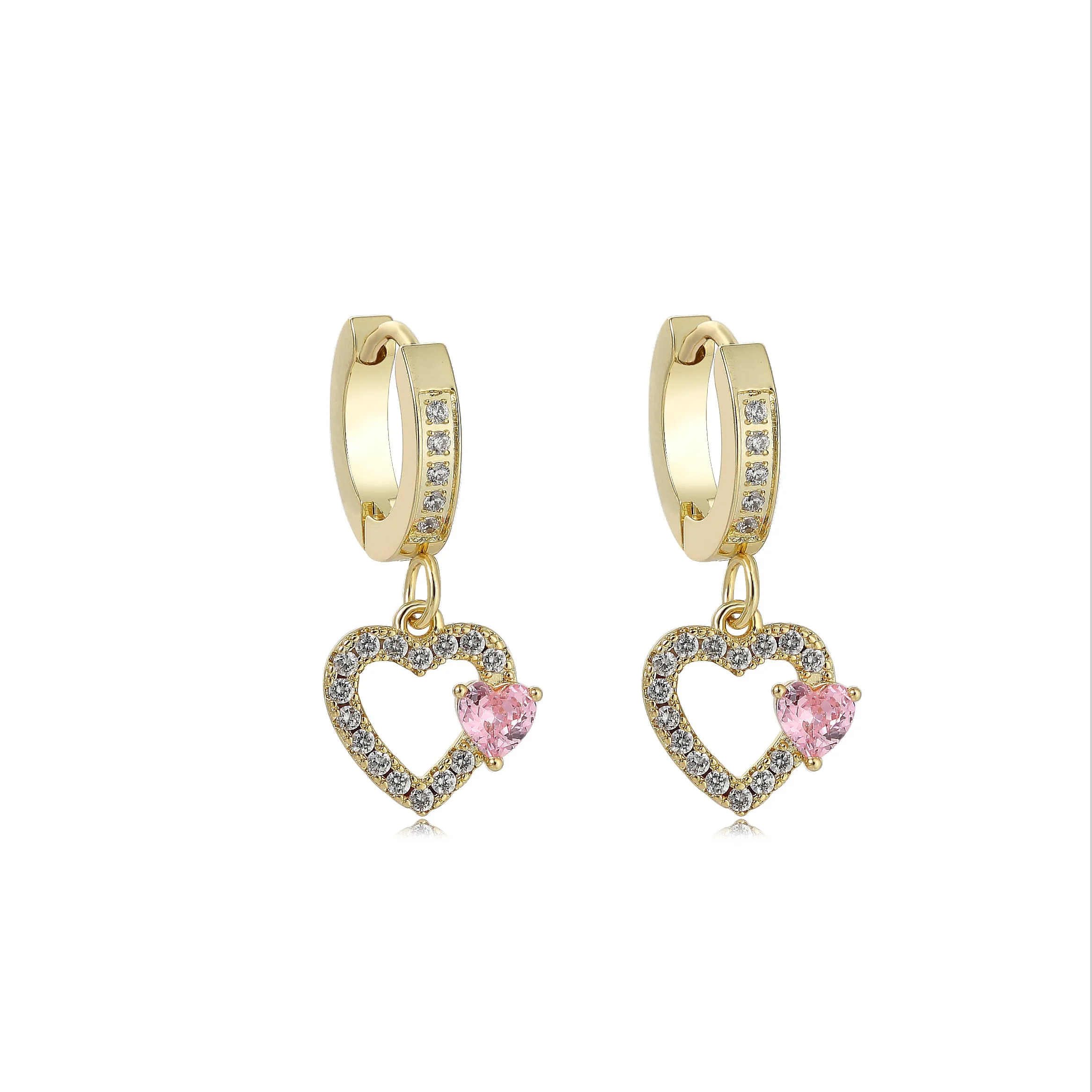 Bejeweled Heart Huggie Back