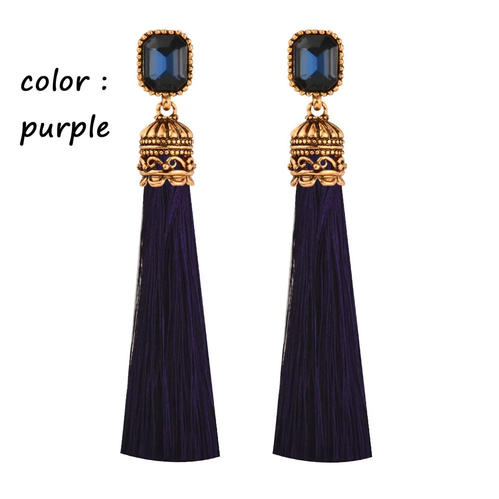 Bohemian Vintage Silk Tassel Earrings