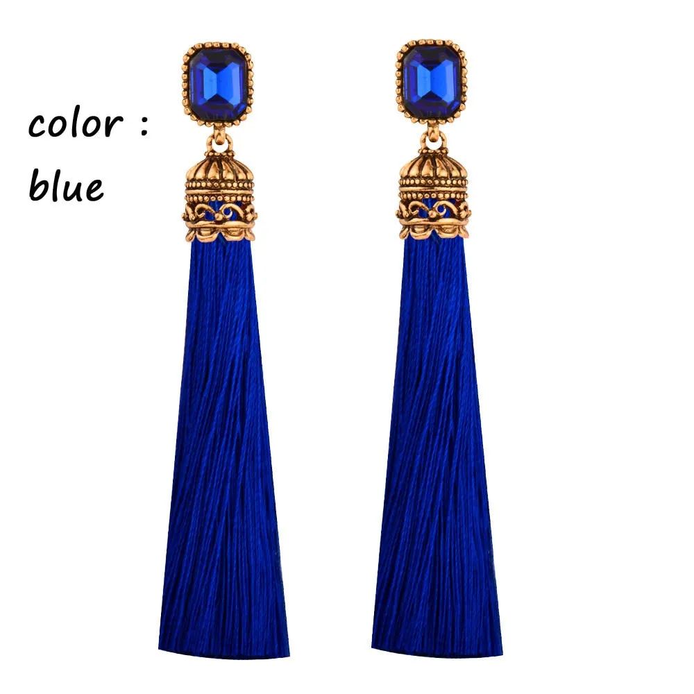 Bohemian Vintage Silk Tassel Earrings