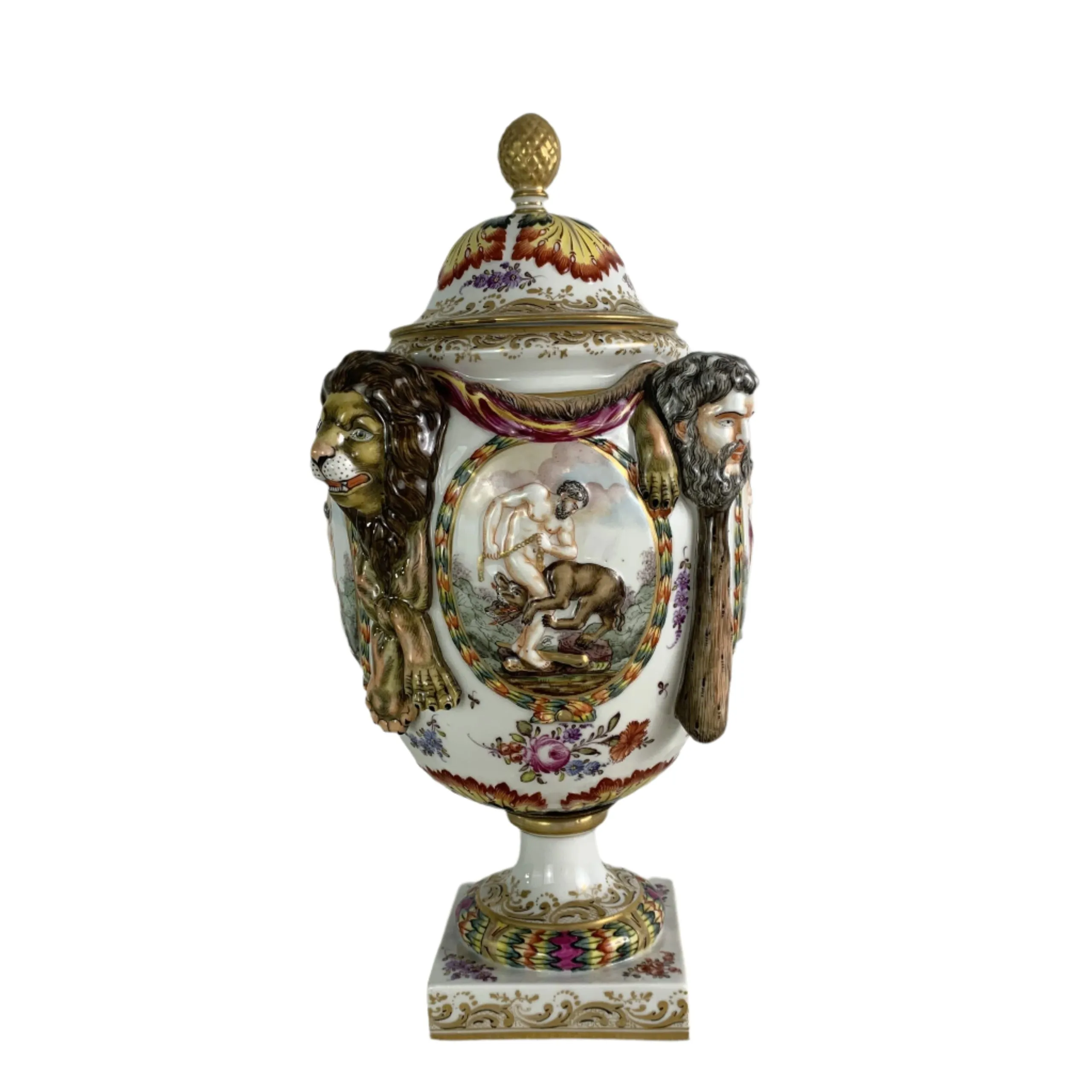 Capodimonte Porcelain Italian Urn, Hand Painted, Vintage