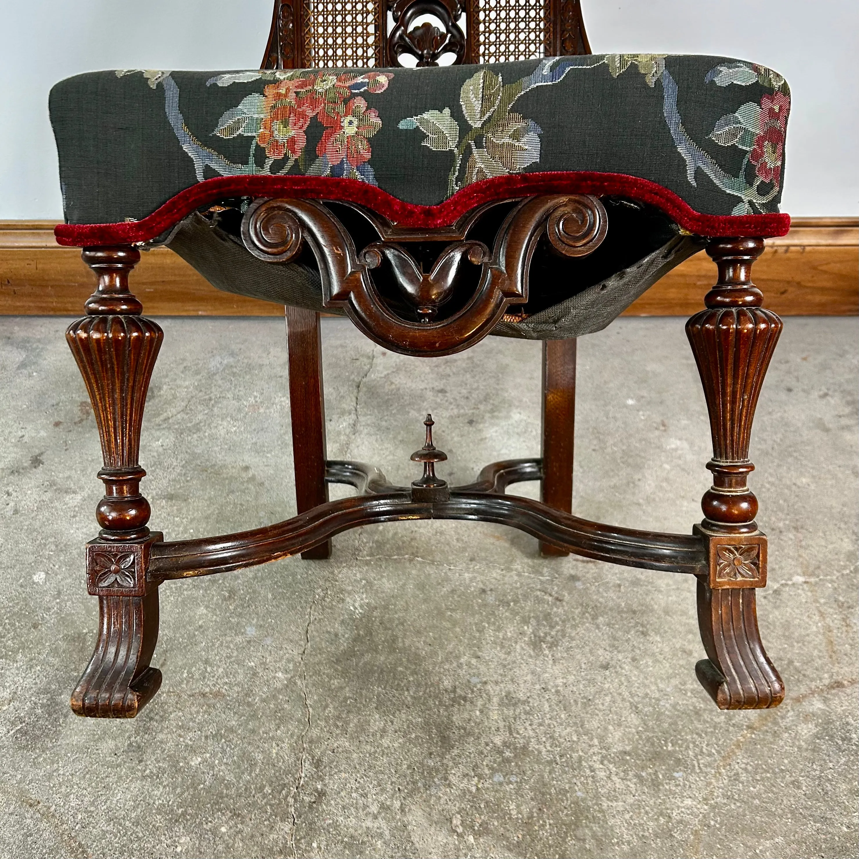 Carved and Caned Side Chair, Antique