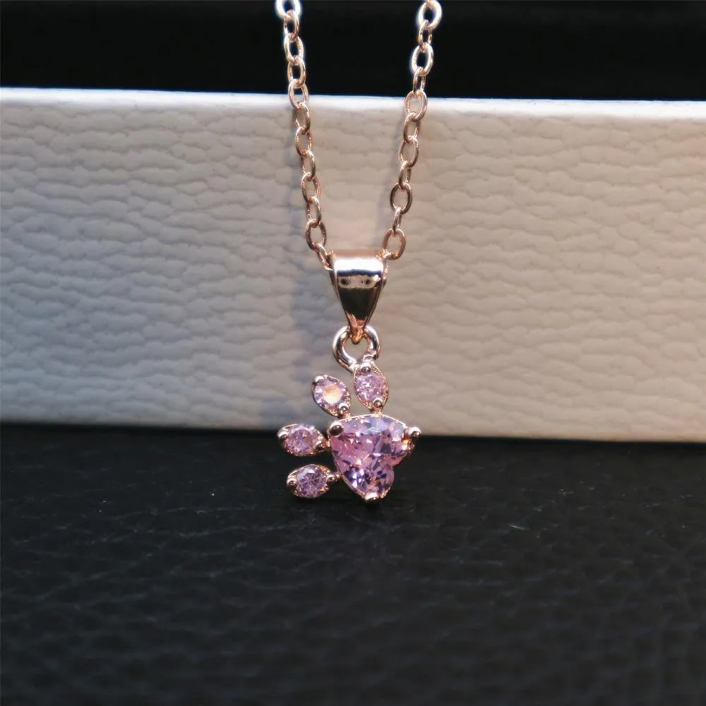 Cat Paw Pendant Necklace