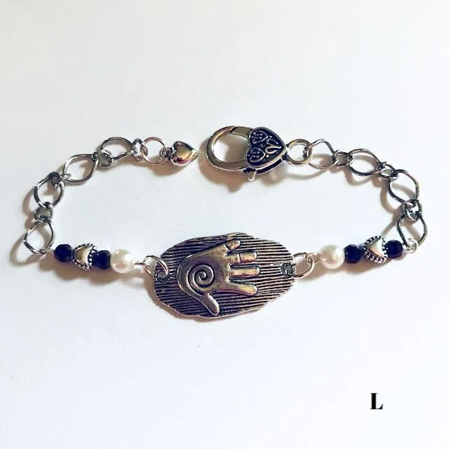 chain bracelets with  swirl centered hand