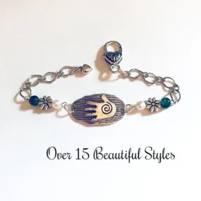 chain bracelets with  swirl centered hand