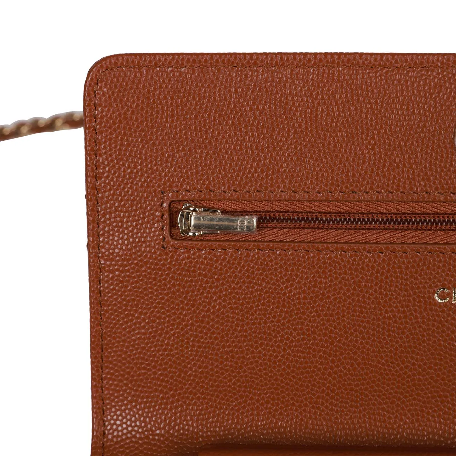 Chanel Wallet on Chain WOC Brown Caviar Gold Hardware