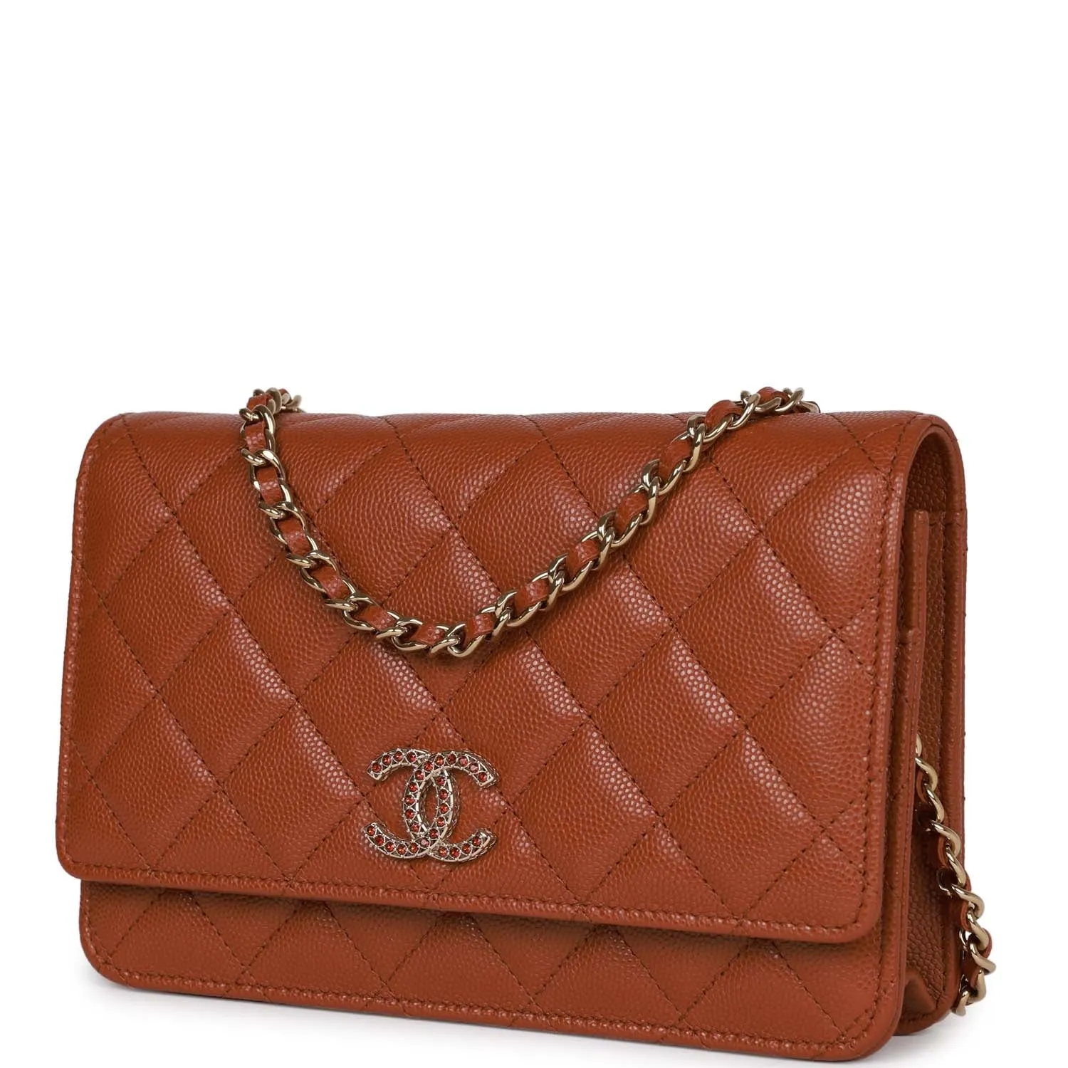 Chanel Wallet on Chain WOC Brown Caviar Gold Hardware