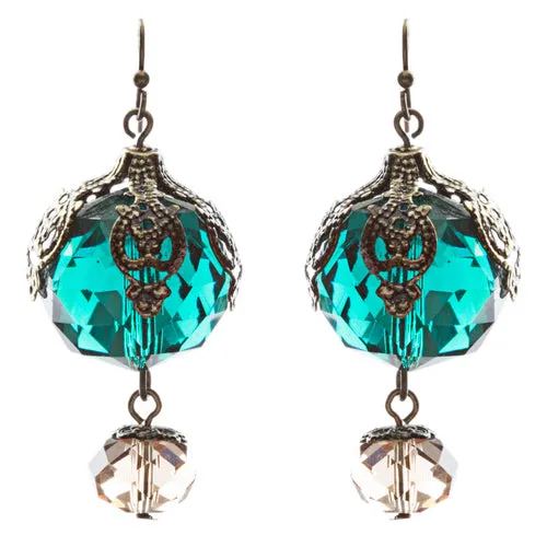 Contemporary Fashion Stunning Linear Glass Beads Dangle Earrings E840 Green