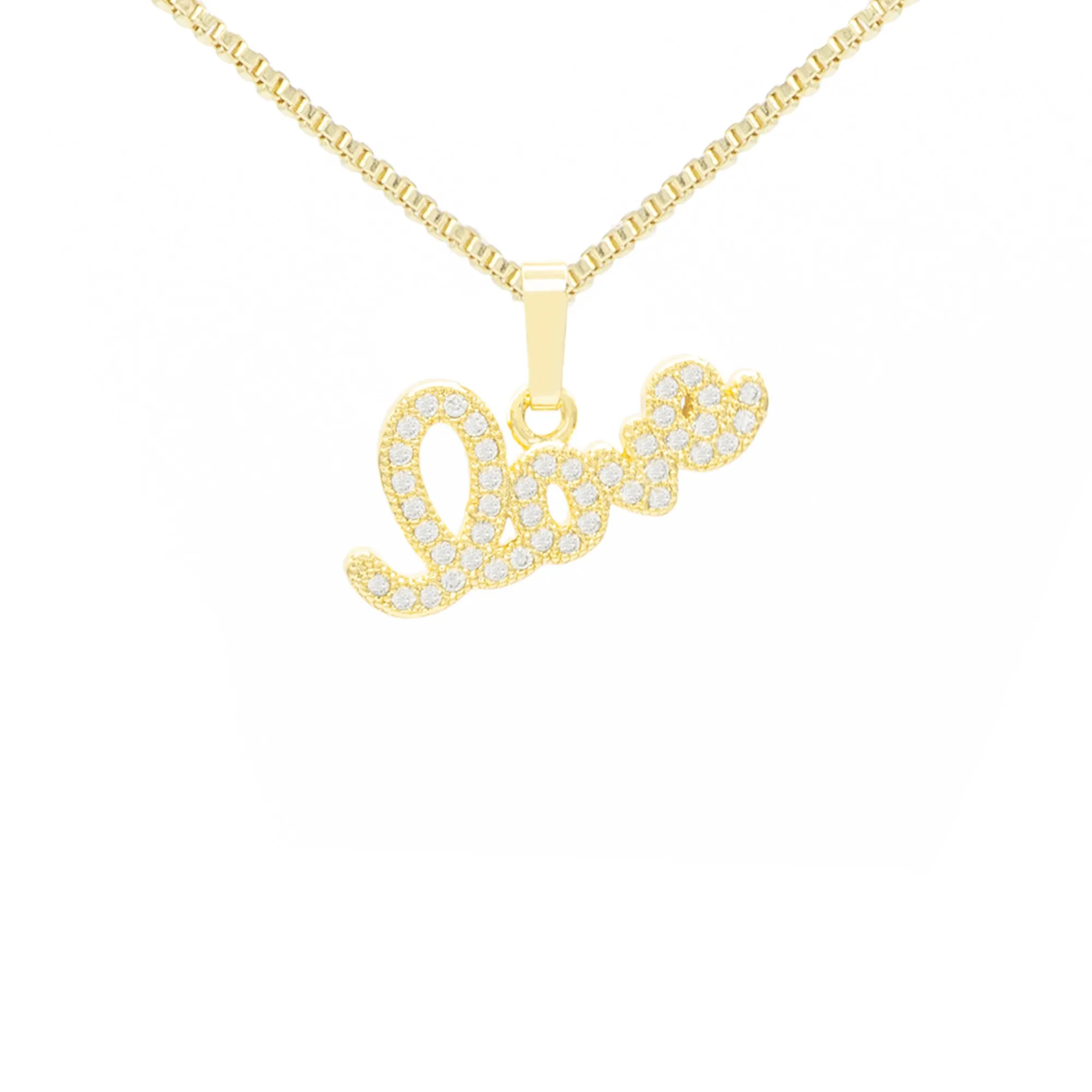 Cubic Zirconia 14K Gold Filled Flying Love Pendant Necklace Set
