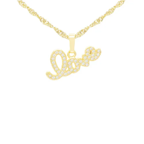 Cubic Zirconia 14K Gold Filled Flying Love Pendant Necklace Set