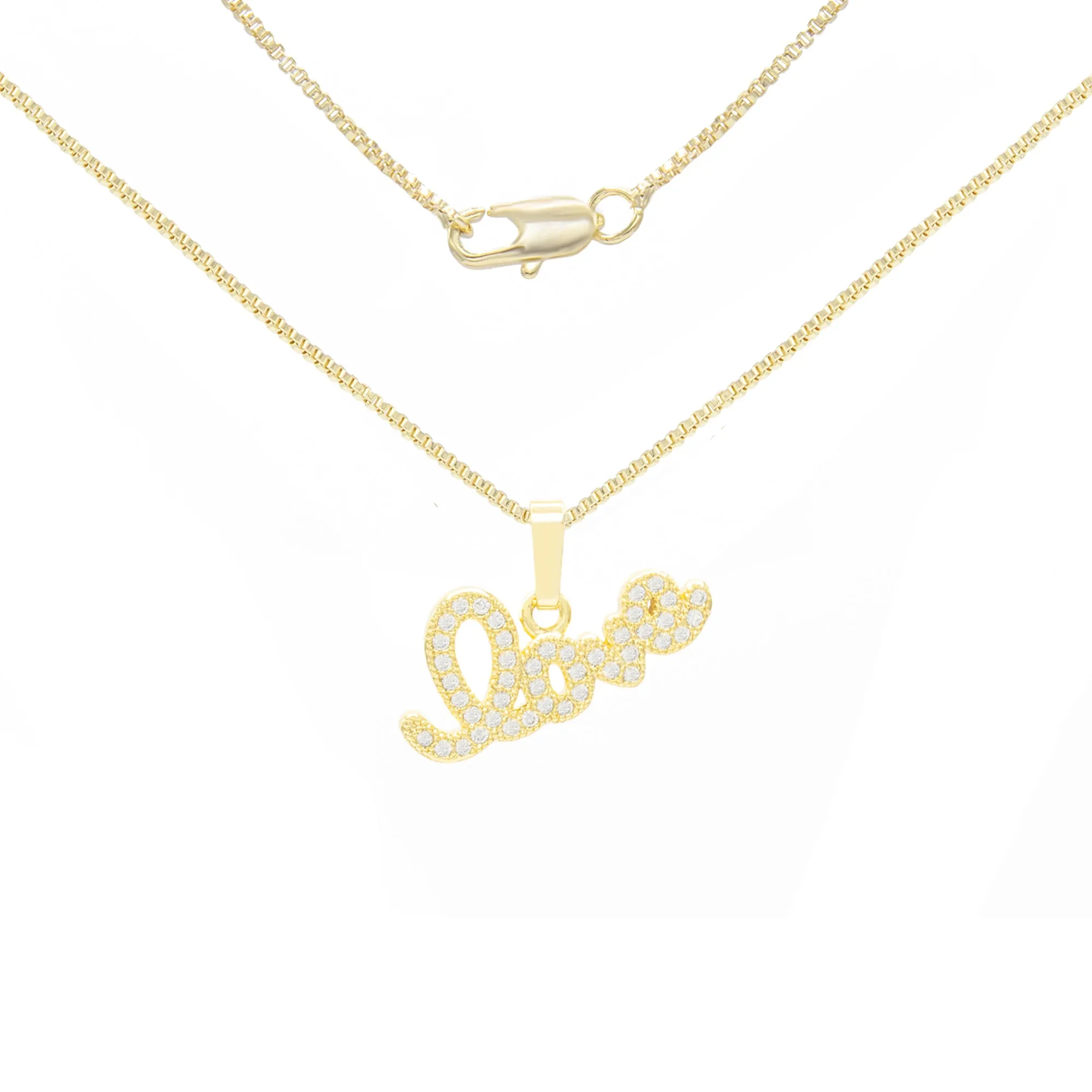 Cubic Zirconia 14K Gold Filled Flying Love Pendant Necklace Set