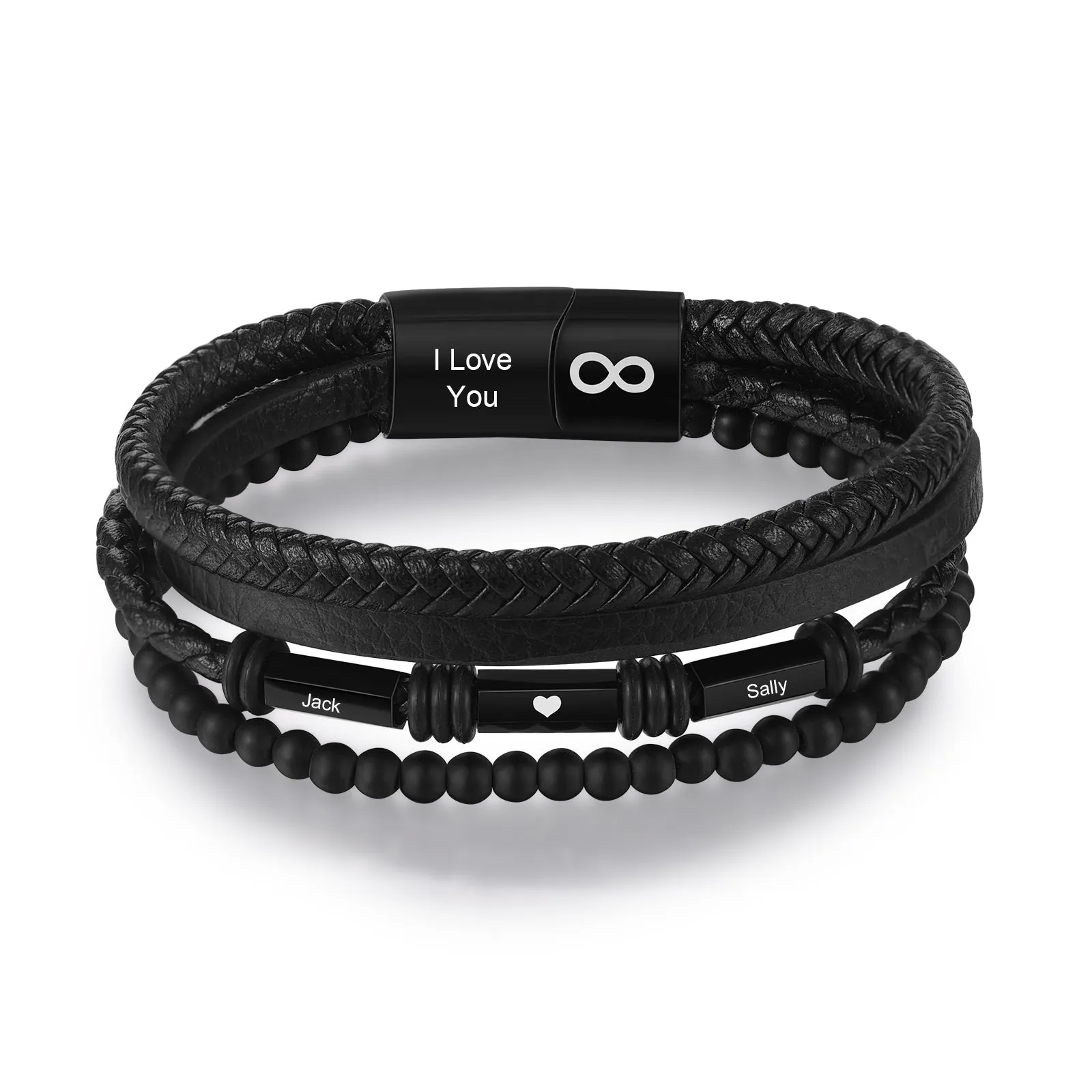 Custom Name Leather Bracelet-Engraved Bracelet For Him