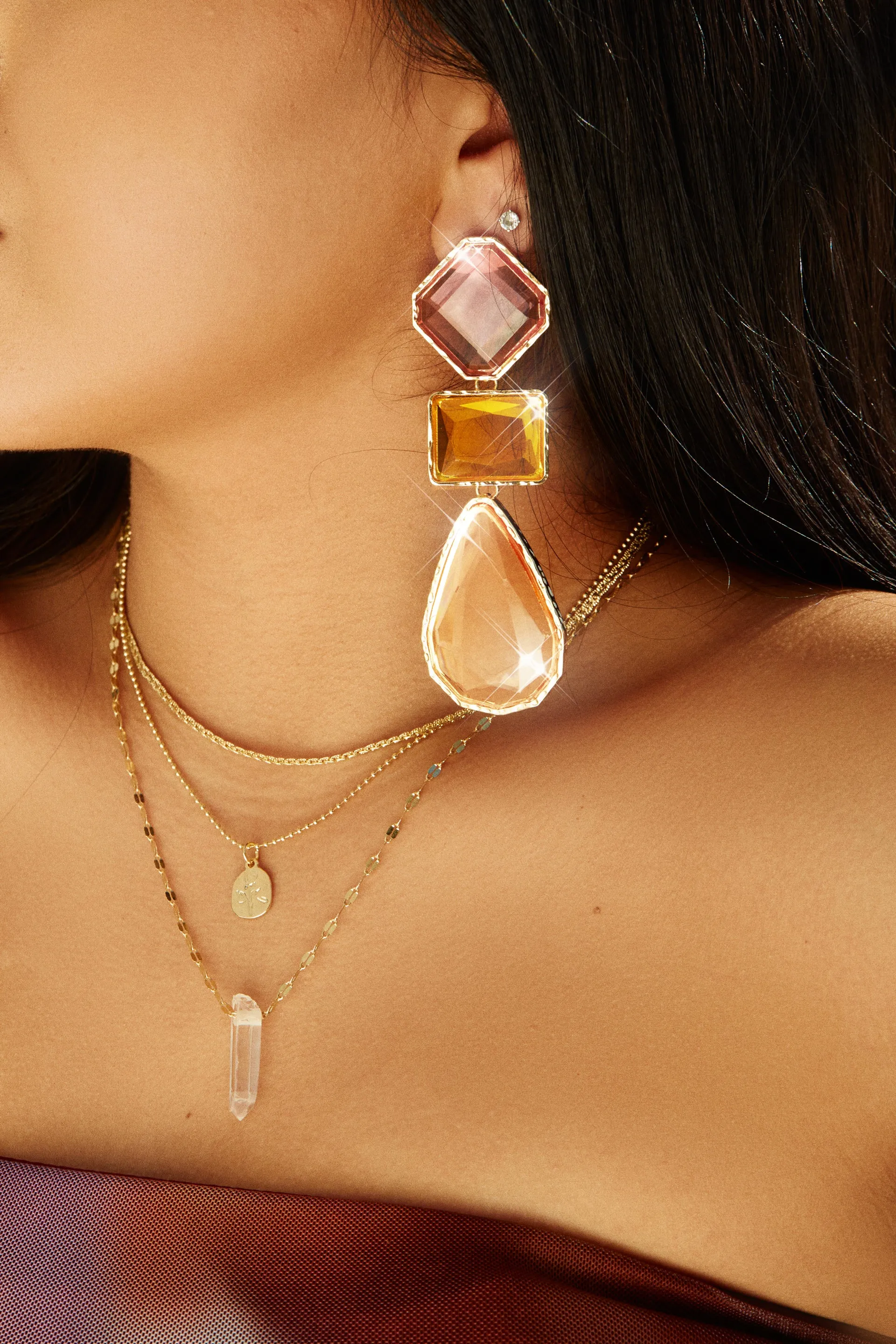Deymara Necklace and Earring Set - Gold