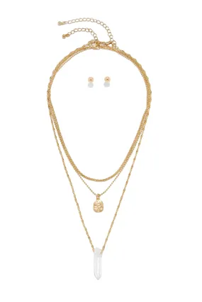 Deymara Necklace and Earring Set - Gold
