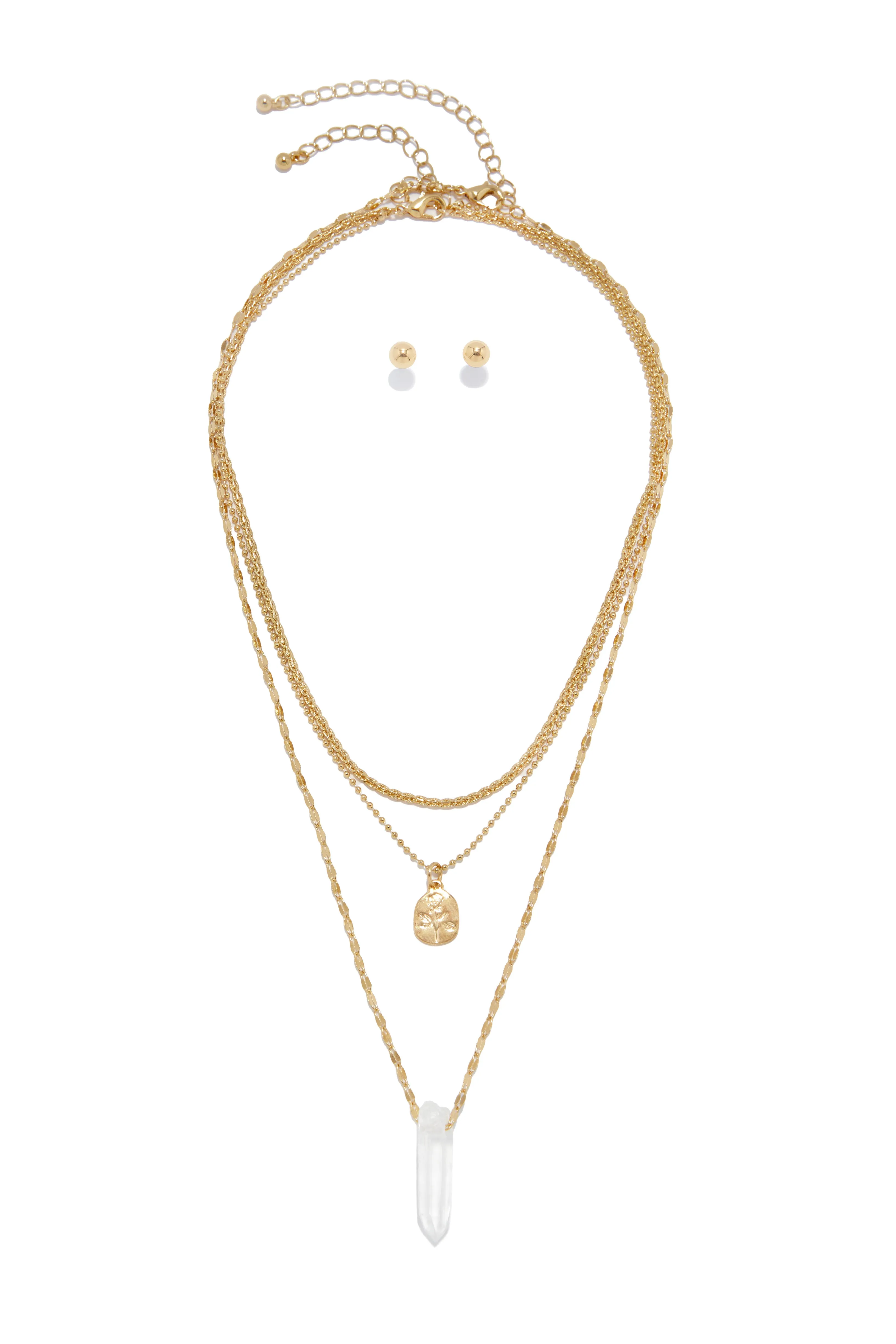 Deymara Necklace and Earring Set - Gold