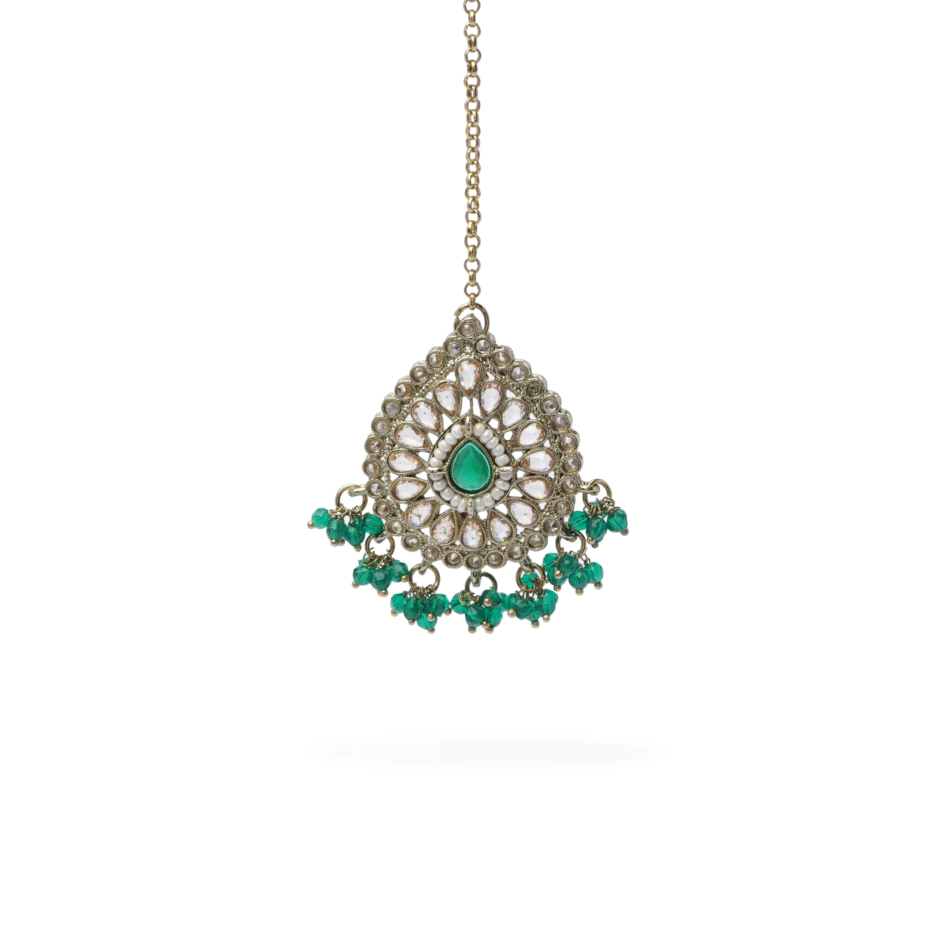 Fareeha Necklace Set in Green