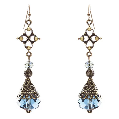 Fashion Chic Crystal Rhinestone Unique Tear Drop Dangle Earrings E830 Blue