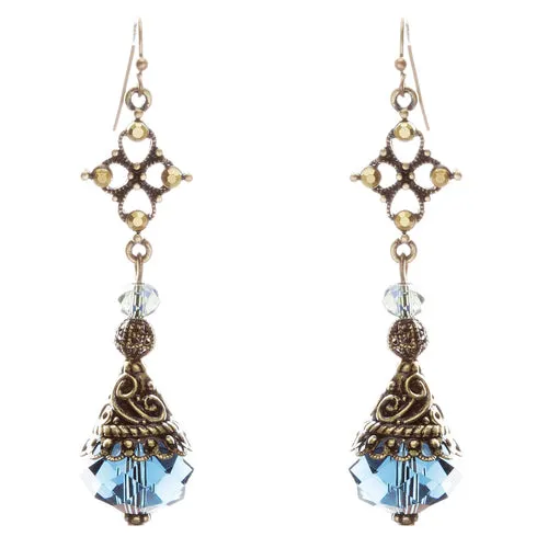 Fashion Chic Crystal Rhinestone Unique Tear Drop Dangle Earrings E830 Blue