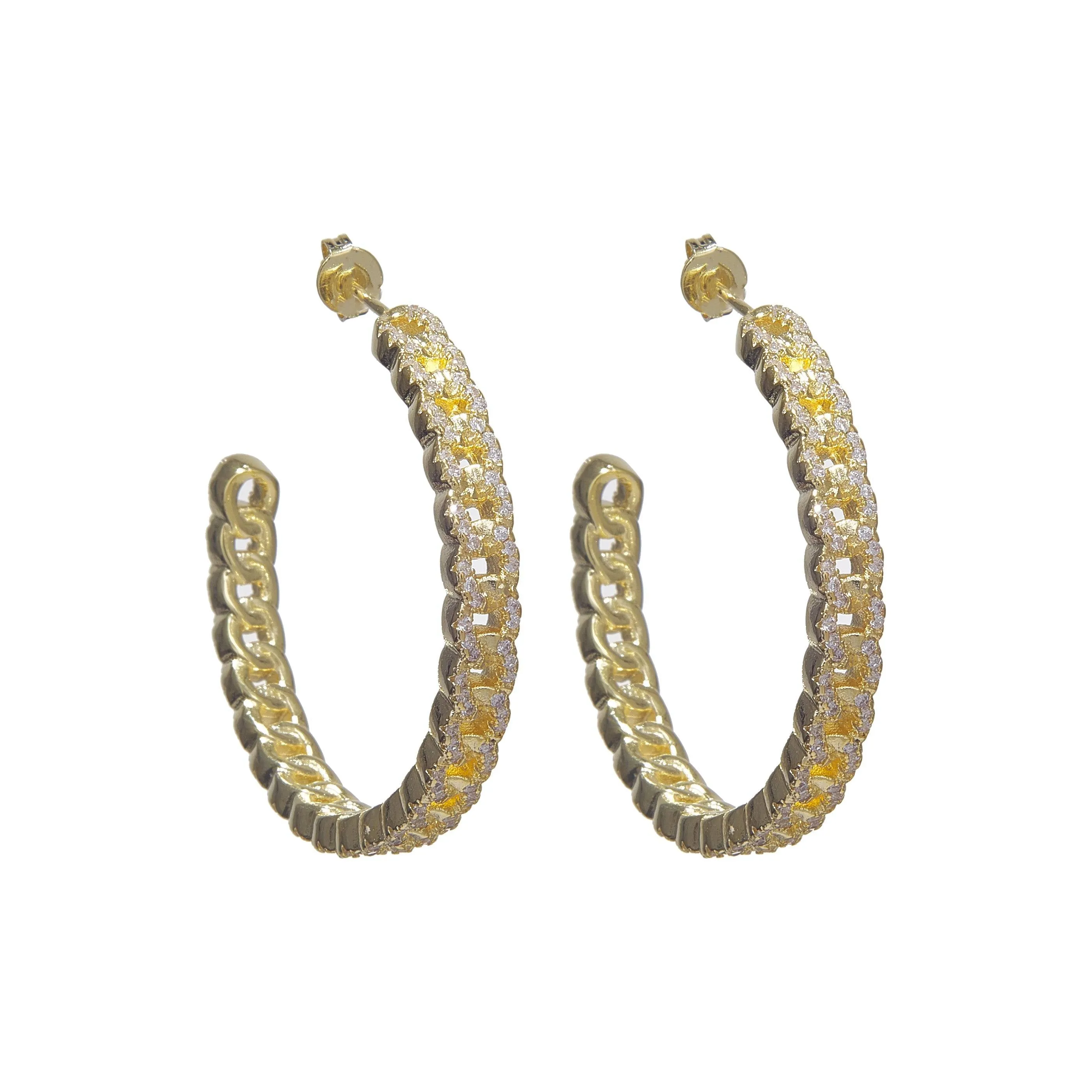 Iced Link Hoops