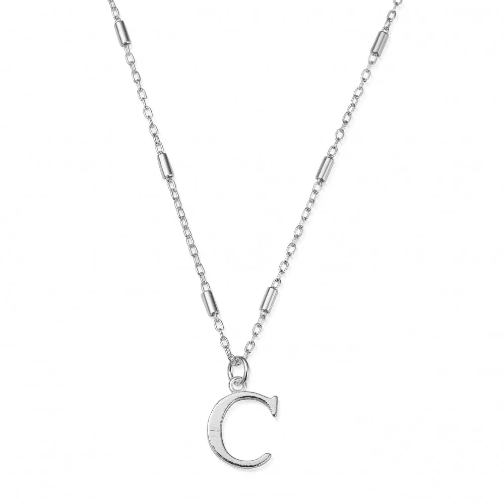 Initial Necklace - C - Silver - SNCC4040C