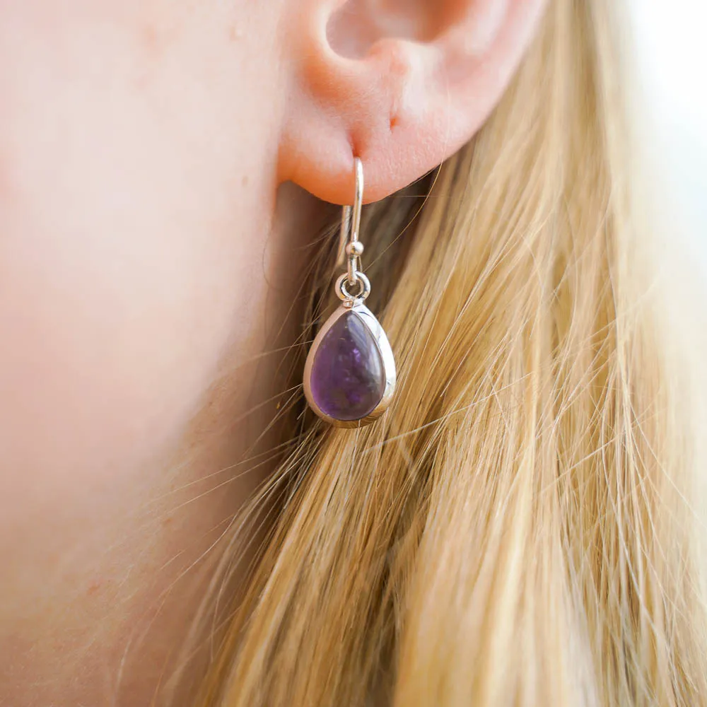Lola Teardrop Gemstone Sterling Silver Earrings