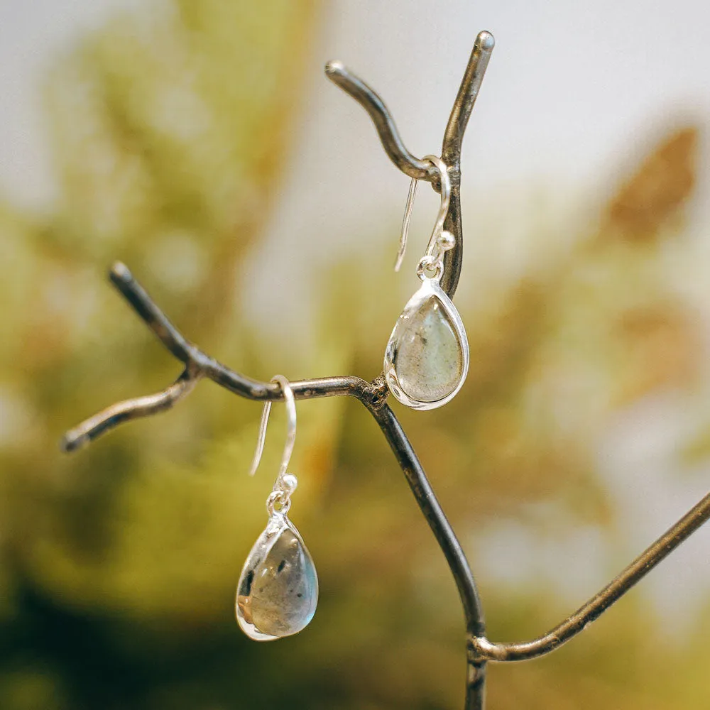 Lola Teardrop Gemstone Sterling Silver Earrings