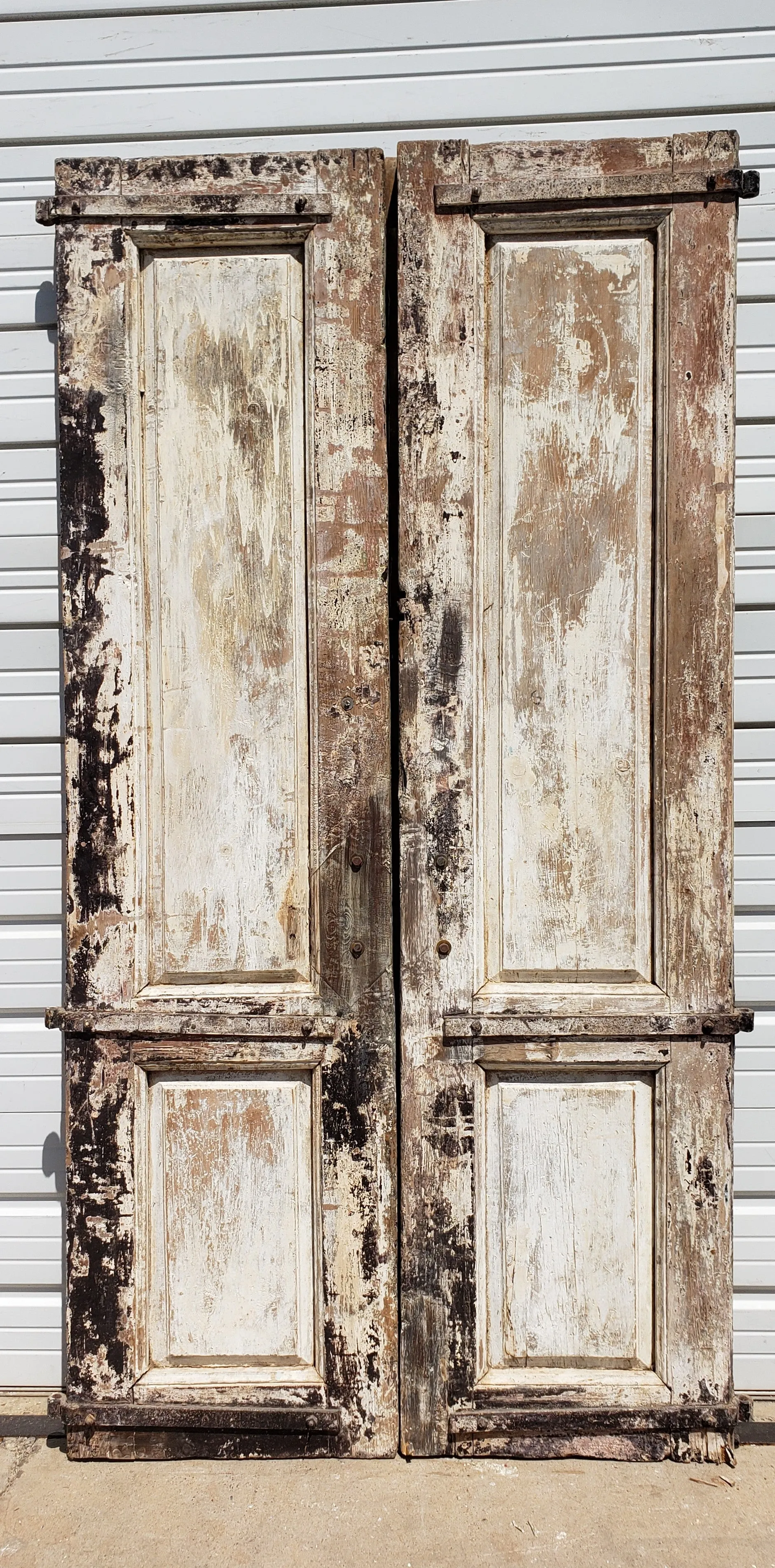 Pair of 2 Panel Ornate Carved Antique Doors