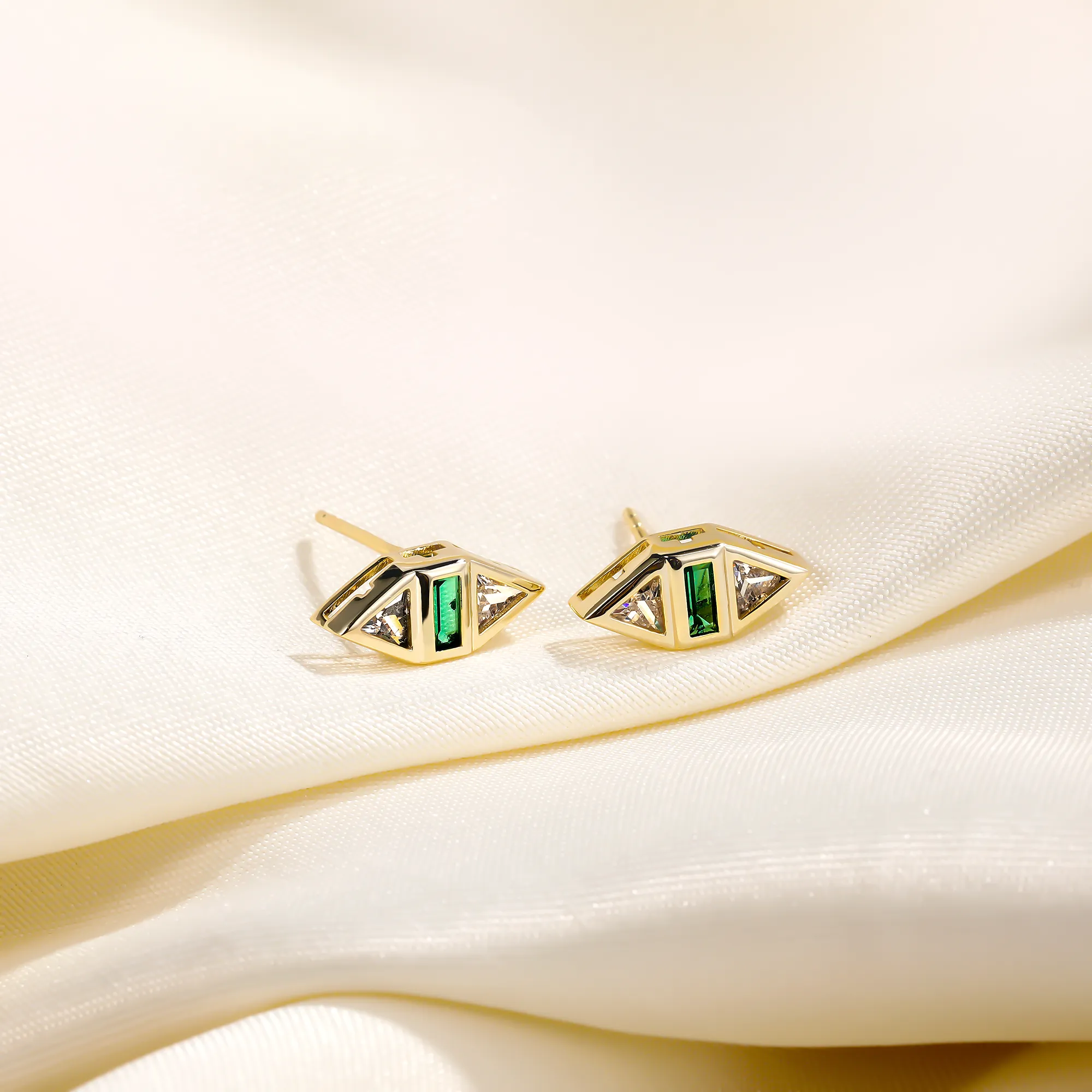 Patchwork Color Gemstone Earrings