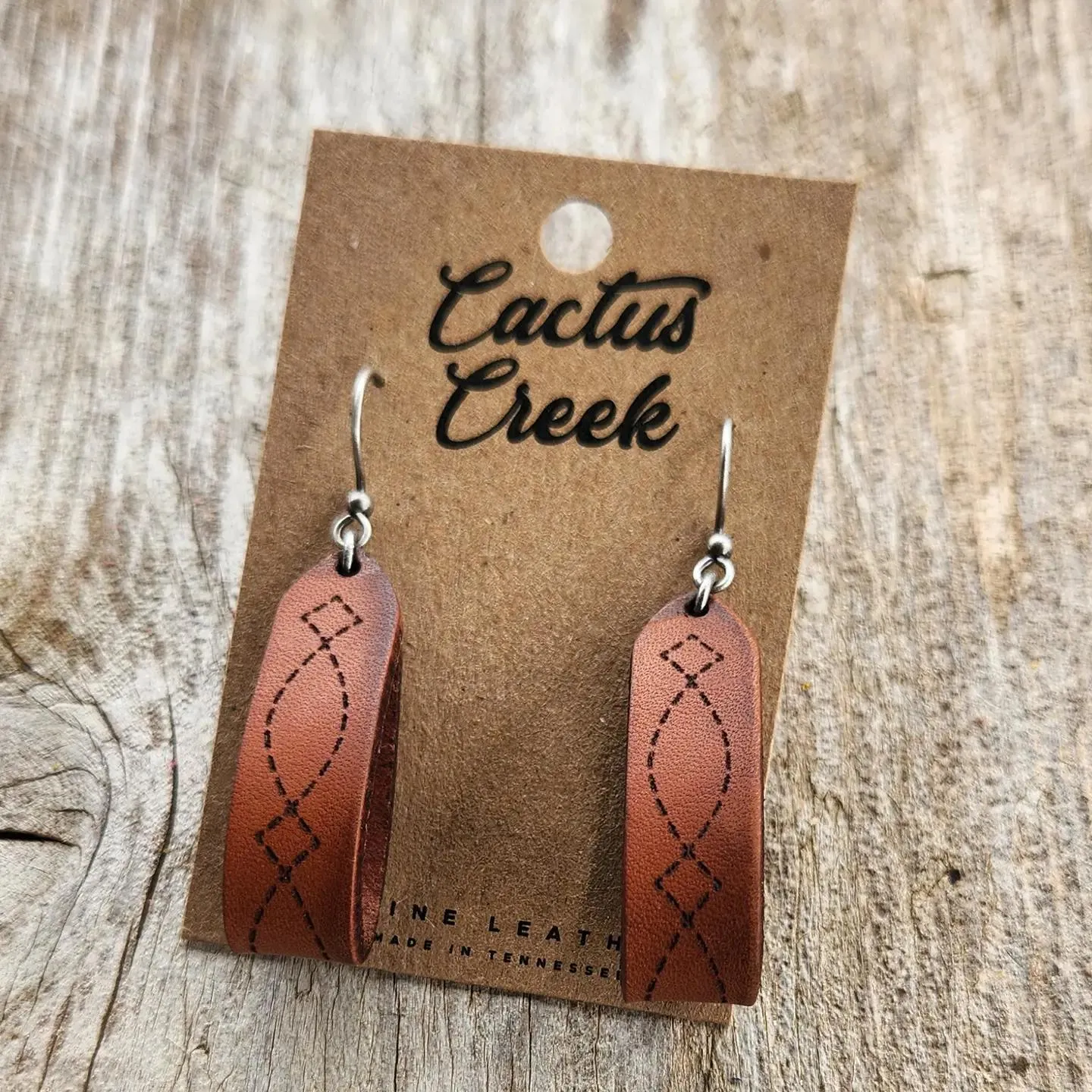 "Latigo" Handmade Genuine Leather Western Earrings