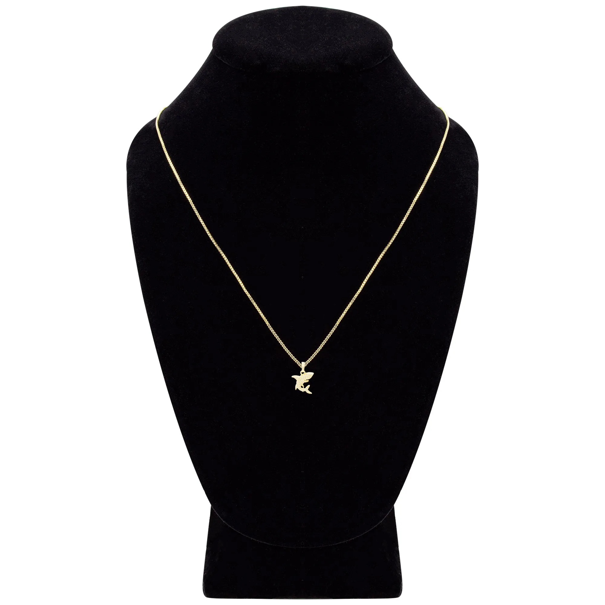 Shark Cubic Zirconia Pendant With 14K Gold Filled Necklace Set