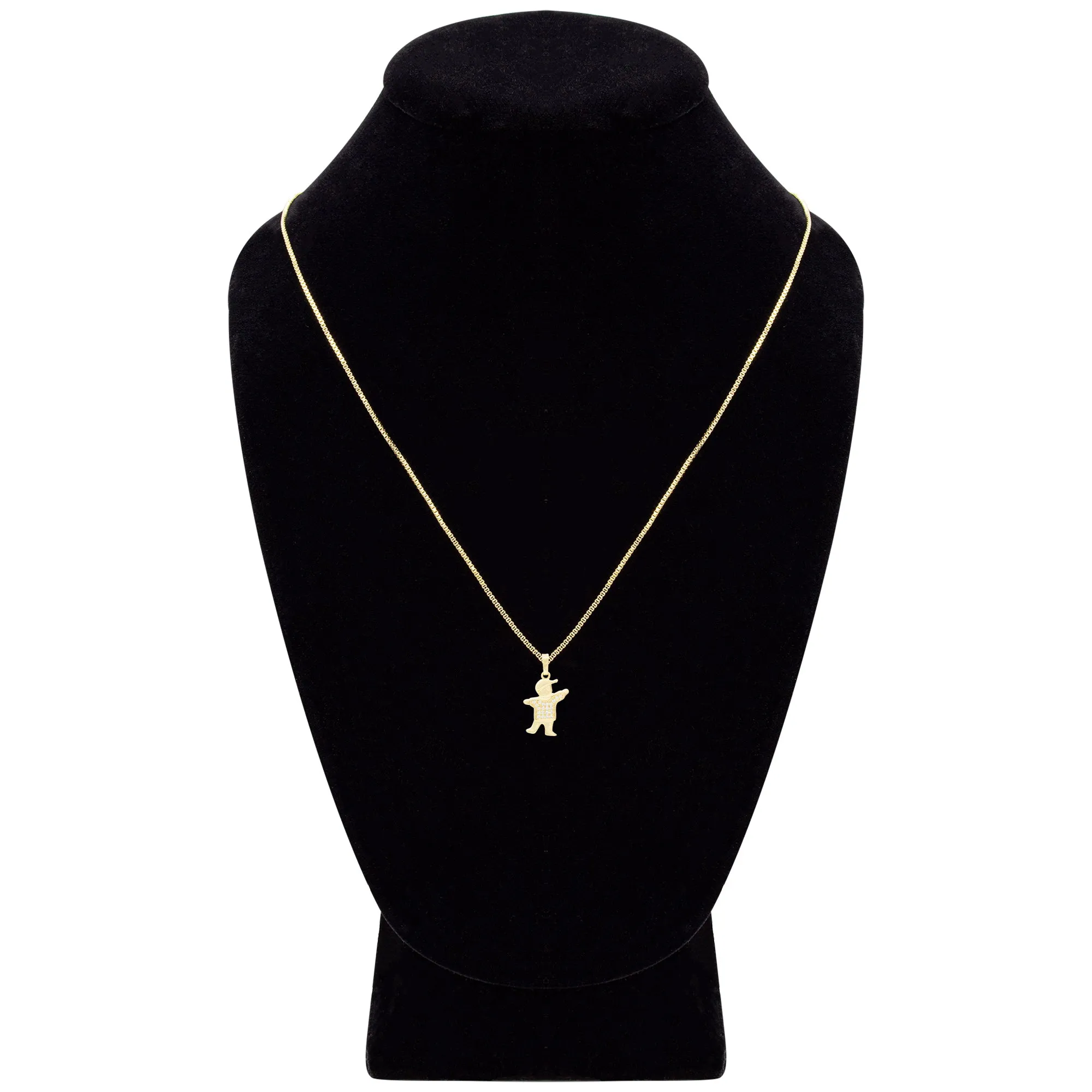 Smart Boy Cubic Zirconia Pendant With 14K Gold Filled Necklace Set