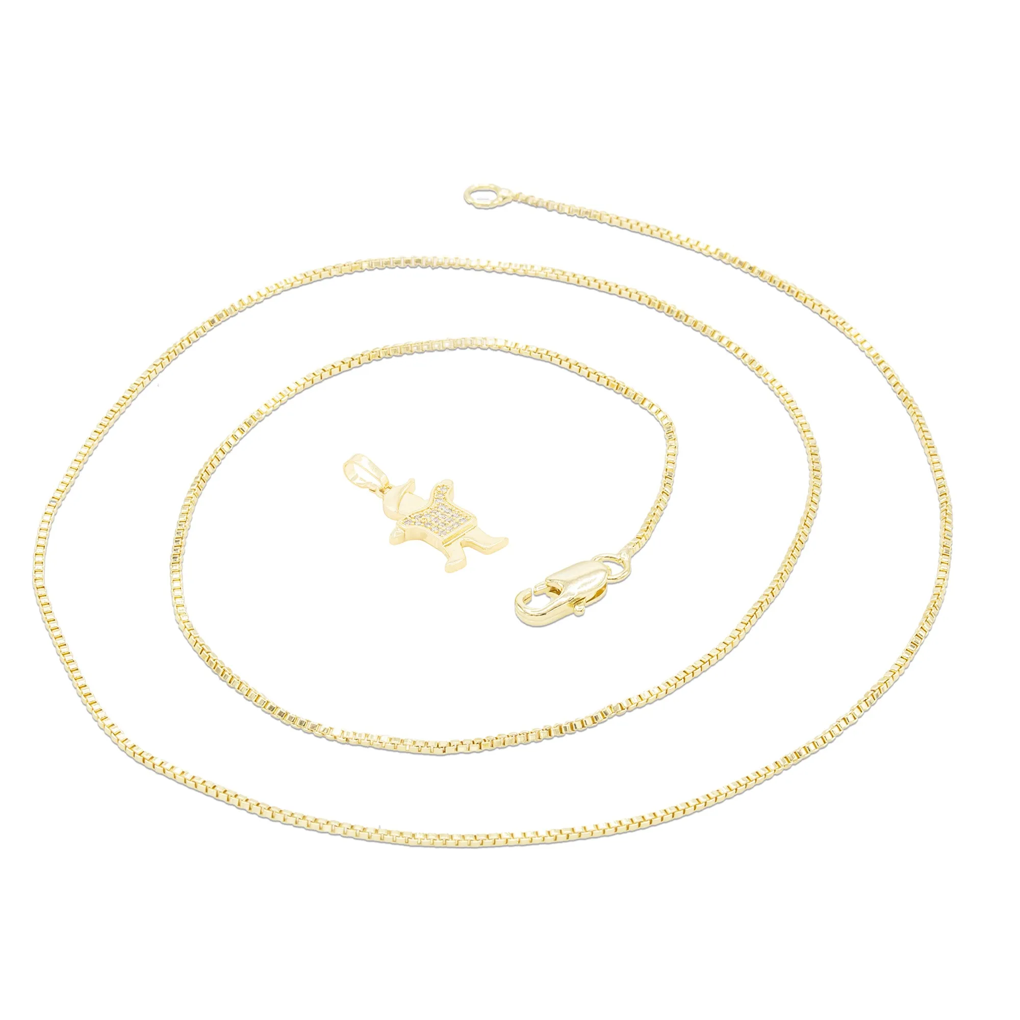 Smart Boy Cubic Zirconia Pendant With 14K Gold Filled Necklace Set