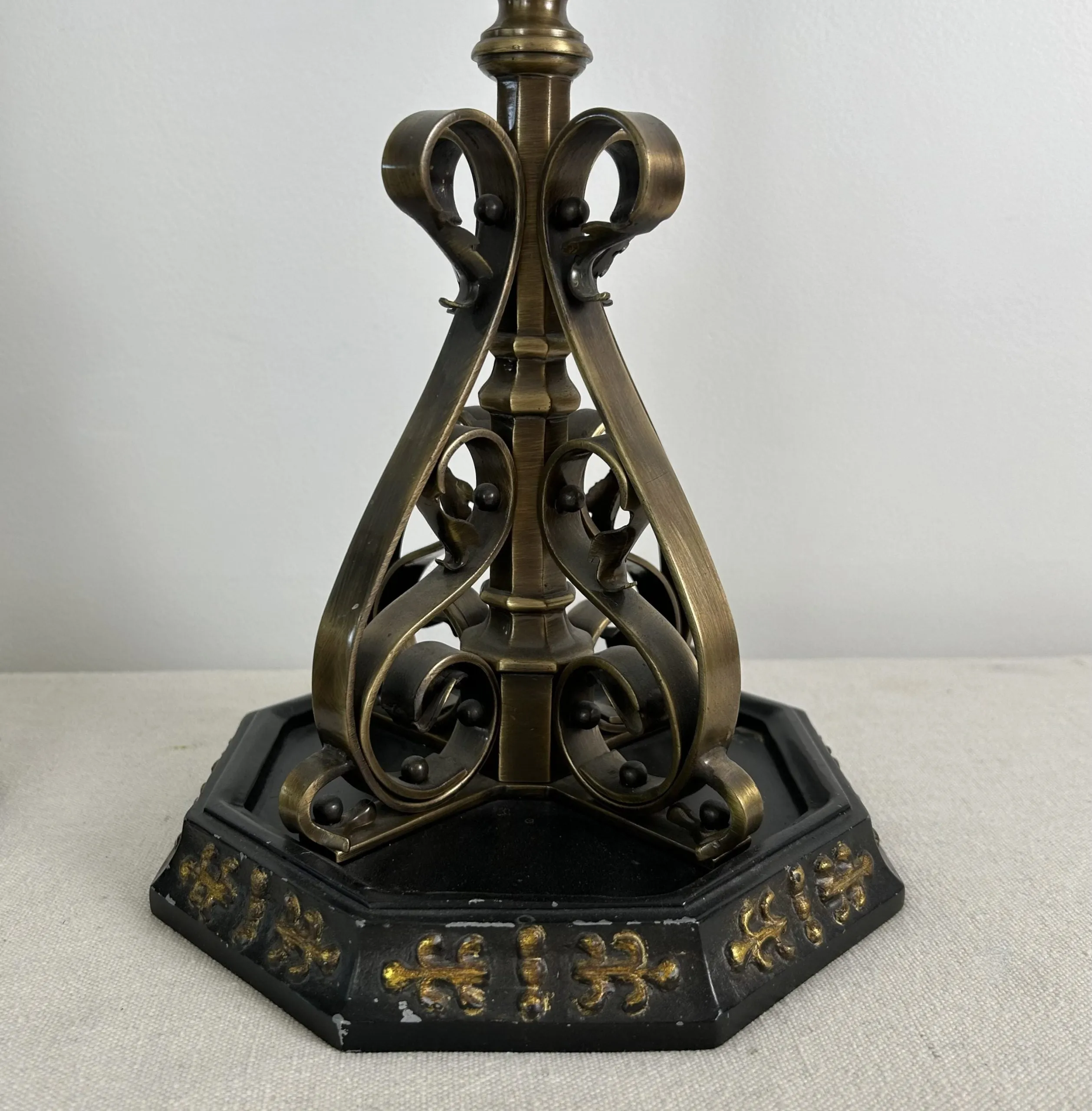 Table Lamps, Dark Brass, Traditional, Ornate, Sold as A Pair