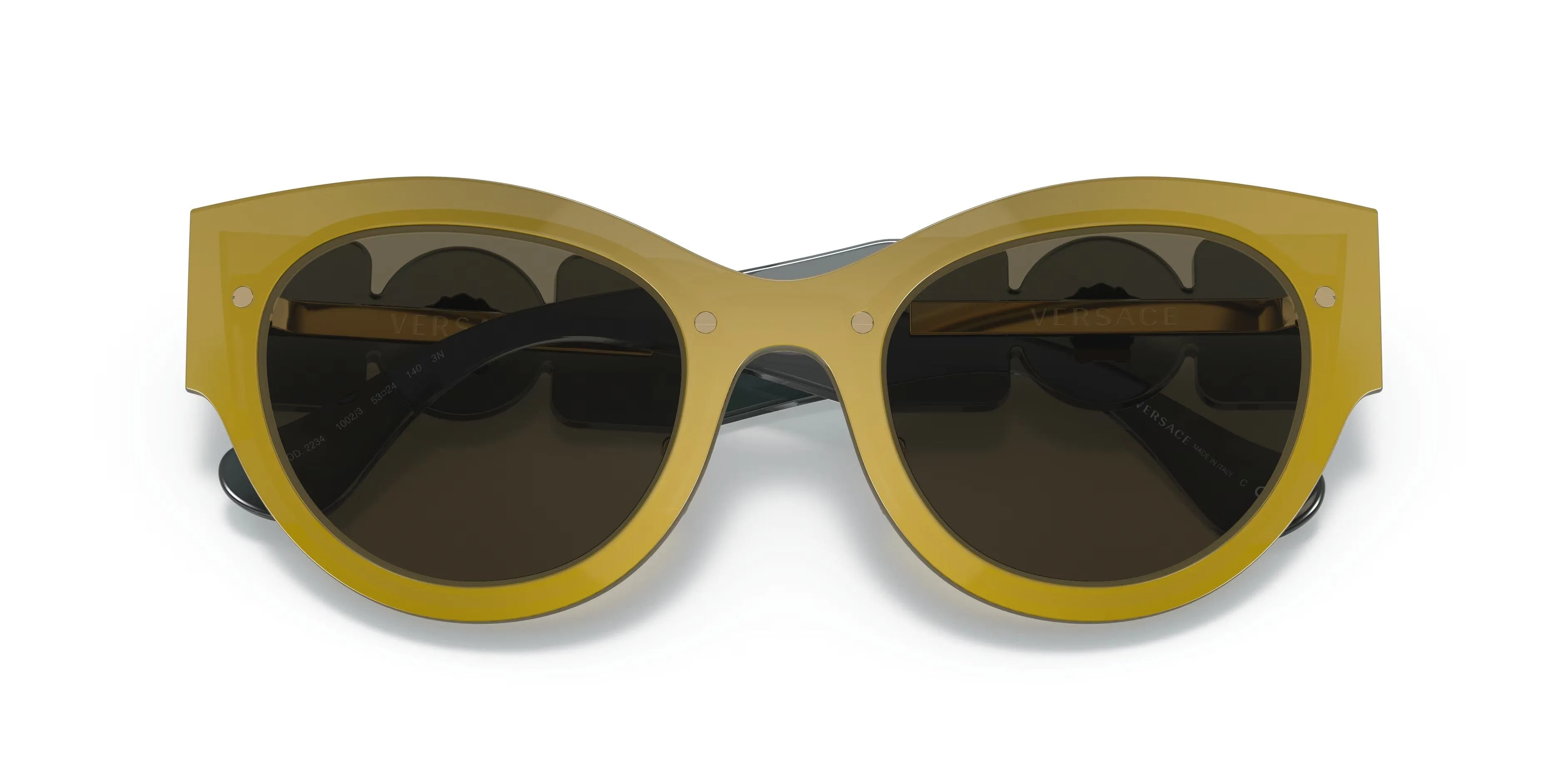 Versace 0VE2234 1002/3 Full Rim Transparent Brown Cat eye Sunglasses