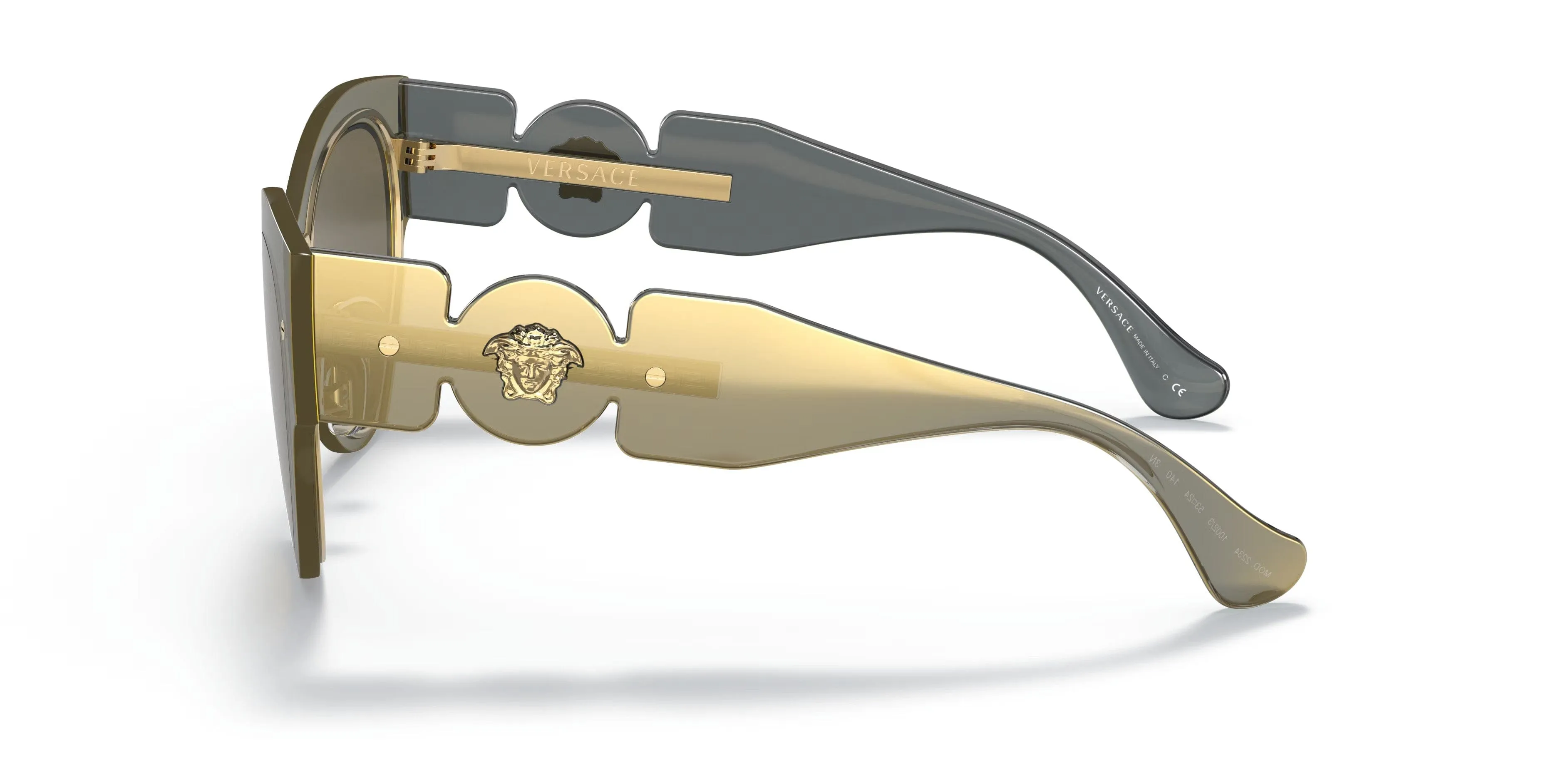 Versace 0VE2234 1002/3 Full Rim Transparent Brown Cat eye Sunglasses