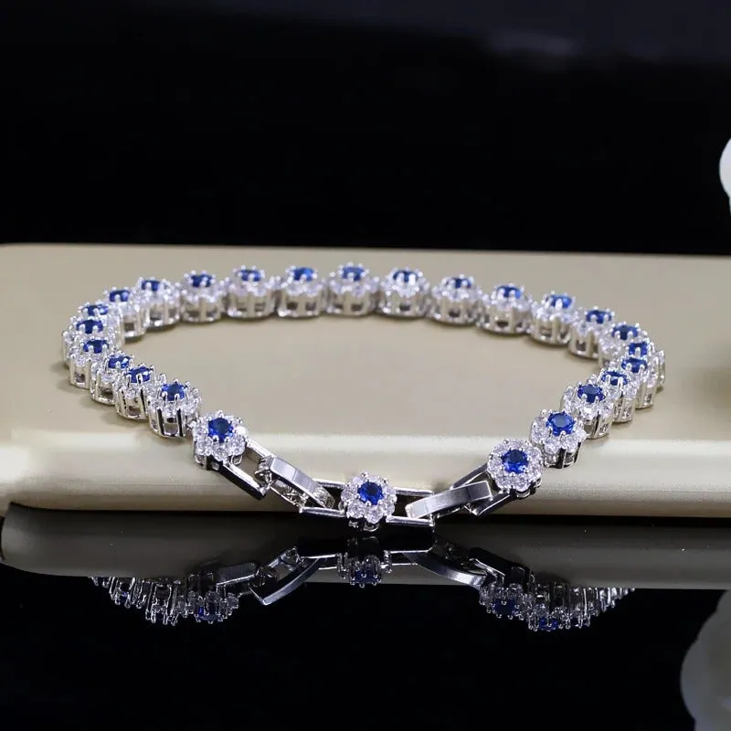 Vibrant Round Cubic Zirconia Bejeweled Bracelets