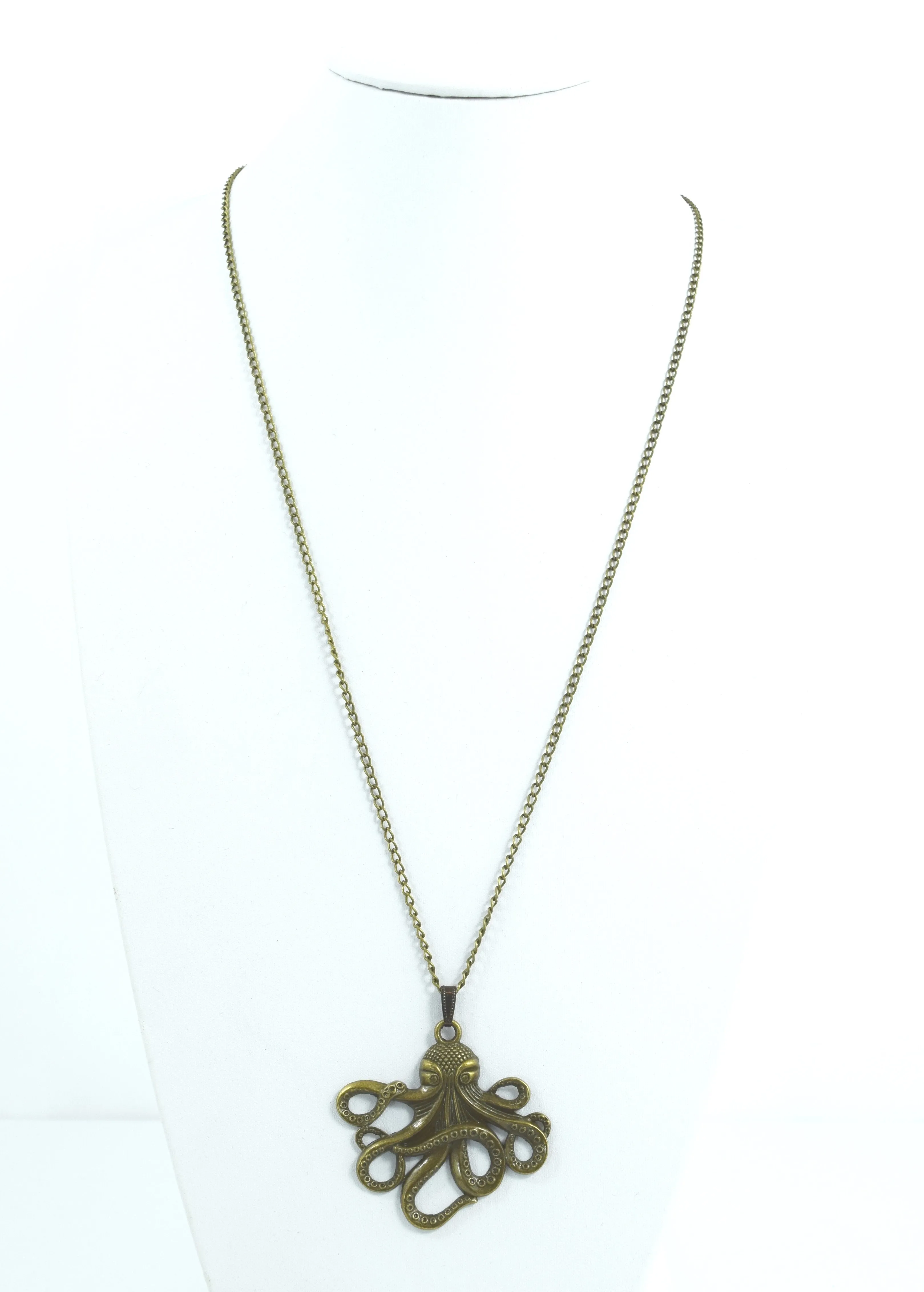 Victorian Steampunk Vintage Toilers of the Sea Octopus Kraken Necklace