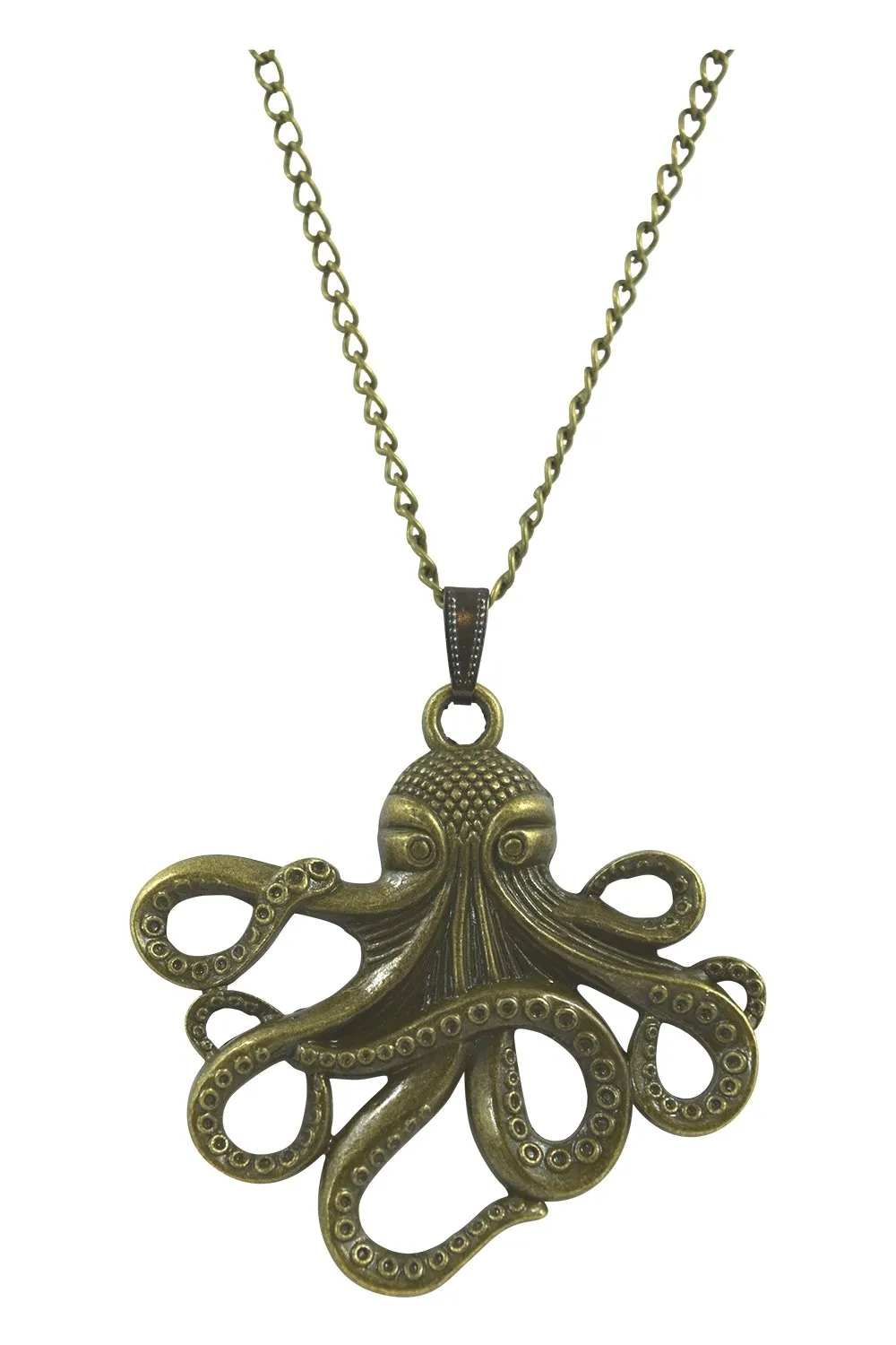 Victorian Steampunk Vintage Toilers of the Sea Octopus Kraken Necklace