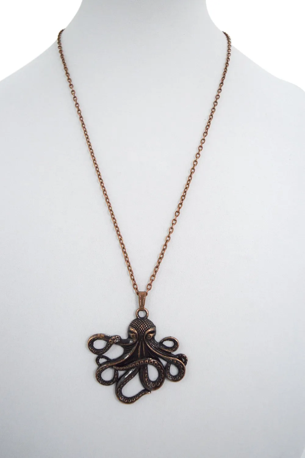 Victorian Steampunk Vintage Toilers of the Sea Octopus Kraken Necklace