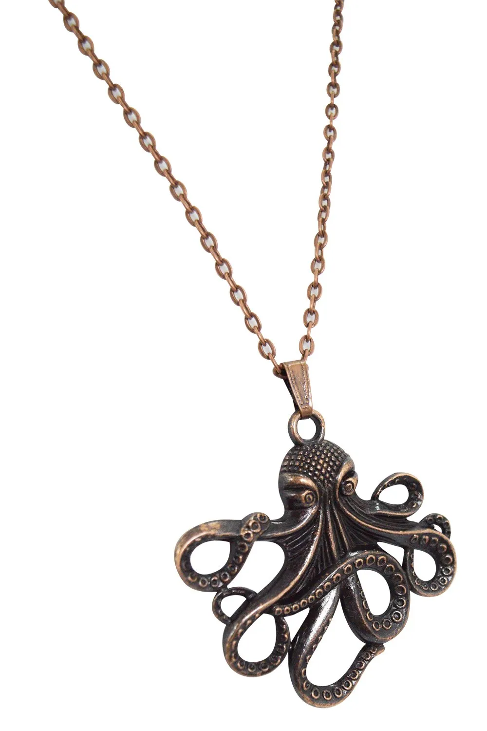 Victorian Steampunk Vintage Toilers of the Sea Octopus Kraken Necklace